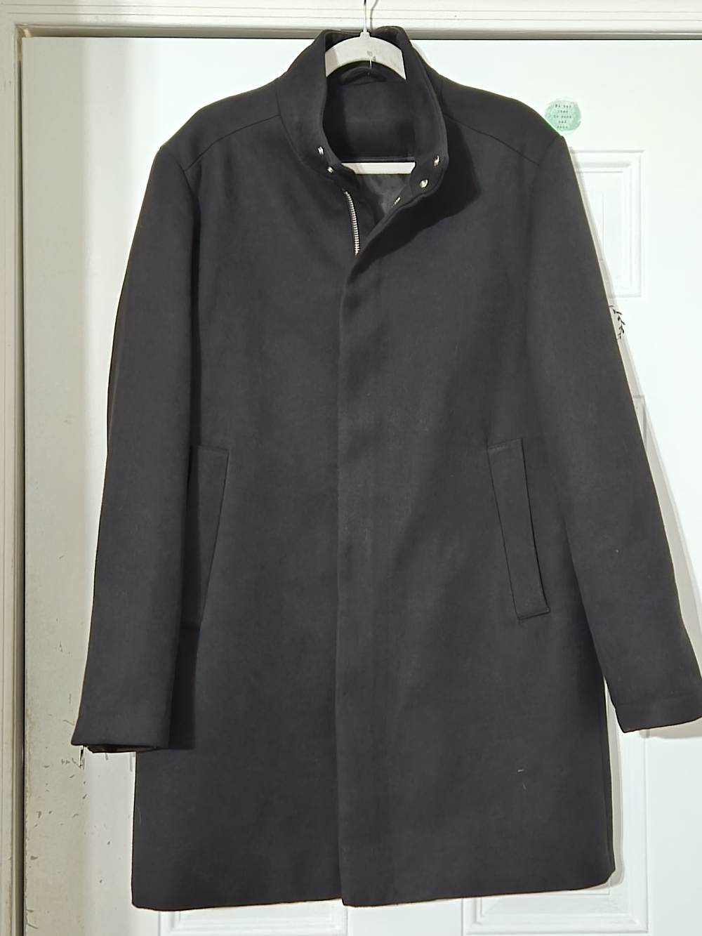 Women's Black Trench Coat with Stand Collar